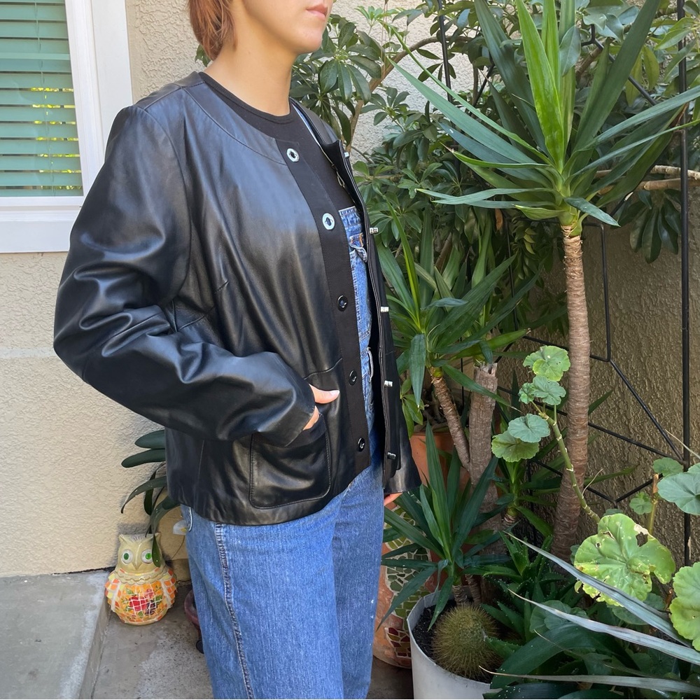 Vintage black Liz Claiborne leather jacket